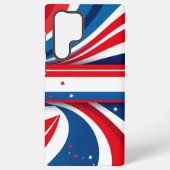 Patriotisches Rotes Blau und Weiße Waves mit Stern Samsung Galaxy Hülle (Rückseite)