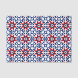 Patriotisches rotes blaues Muster Seidenpapier