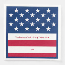 Patriotisches Rotes Weiß & Blau Altes Glanzpapier Serviette