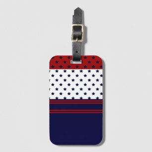 Patriotisches Rotes Weiß & Blau mit Sternendesign Gepäckanhänger