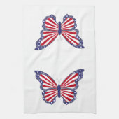 Patriotisches Rotes Weiß & Blauer Schmetterling Kü Geschirrtuch (Vertikal)