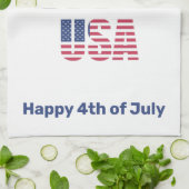 Patriotisches Rotes Weiß und Blau 4. Juli Geschirrtuch (Gefaltet)