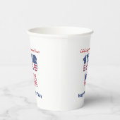 Patriotisches Rotes Weiß und Blau 4. Juli Pappbecher (Rechts)