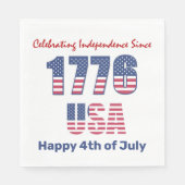 Patriotisches Rotes Weiß und Blau 4. Juli Serviette (Vorderseite)