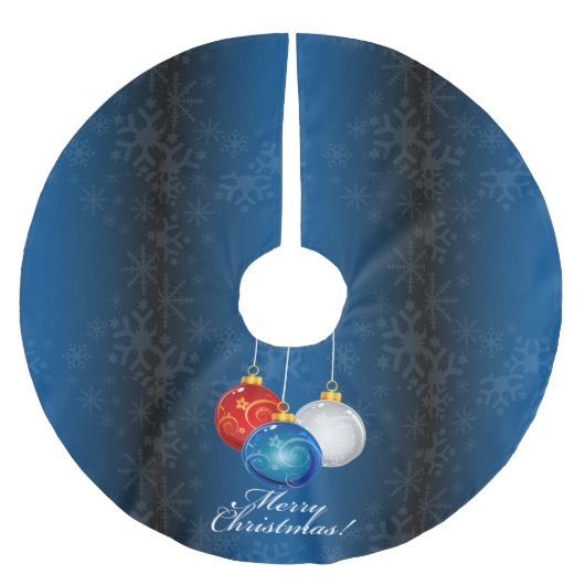 Patriotisches rotes weißes Blau verziert frohe Polyester Weihnachtsbaumdecke (Vorderseite)