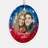 Patriotisches rotes weißes blaue keramik ornament (Rechts)