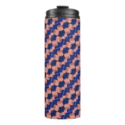 PATRIOTISCHES ROTES WEISSES BLAUES AMERIKANISCHES THERMOSBECHER (Vorderseite)