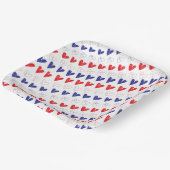 Patriotisches Rotes, Weißes und Blaues Herz Pappteller (Gewinkelt)