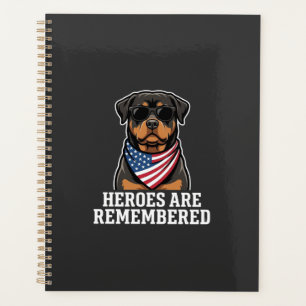 Patriotisches Rottweiler-Held-Hund-Vektor-Design Planer