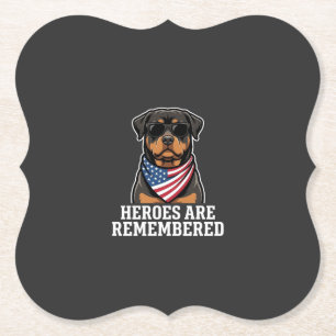 Patriotisches Rottweiler-Held-Hund-Vektor-Design Untersetzer