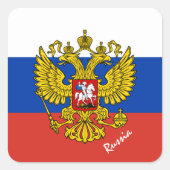 Patriotisches Russland & Russische Flagge, Urlaub Quadratischer Aufkleber (Vorderseite)