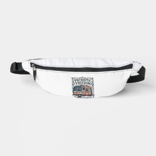 Patriotisches RV-Camper-Vektorgrafik-T-Shirt Bauchtasche