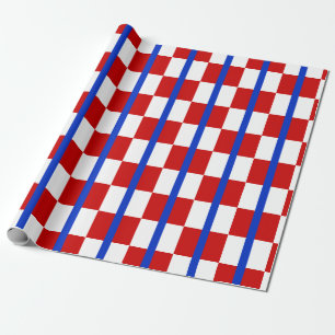 Patriotisches Schachbrett-Streifen-Geschenkpapier Geschenkpapier