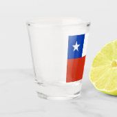 Patriotisches Schiebeglas mit der Flagge des Chile Schnapsglas (Links)