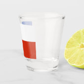 Patriotisches Schiebeglas mit der Flagge des Chile Schnapsglas (Rechts)