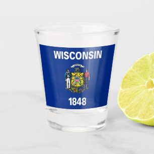 Patriotisches Schiebeglas mit der Flagge des Wisco Schnapsglas