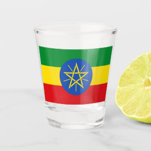 Patriotisches Schießglas mit äthiopischer Flagge Schnapsglas