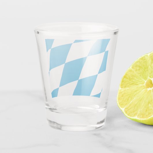 Patriotisches Schießglas mit bayerischer Flagge Schnapsglas (Rückseite)