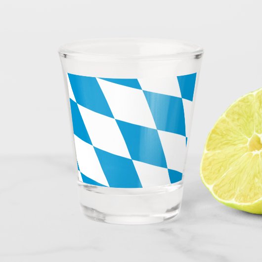 Patriotisches Schießglas mit bayerischer Flagge Schnapsglas (Vorderseite)