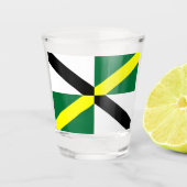 Patriotisches Schießglas mit der Fahne von Montere Schnapsglas (Vorderseite)