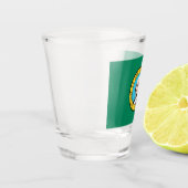 Patriotisches Schießglas mit der Flagge des Washin Schnapsglas (Links)