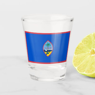 Patriotisches Schießglas mit der Flagge Guams Schnapsglas