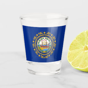 Patriotisches Schießglas mit der Flagge New Hampsh Schnapsglas