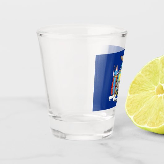 Patriotisches Schießglas mit der Flagge New Yorks Schnapsglas (Links)