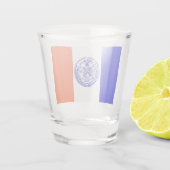 Patriotisches Schießglas mit der Flagge New Yorks Schnapsglas (Rückseite)