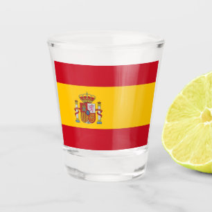 Patriotisches Schießglas mit der Flagge Spaniens Schnapsglas