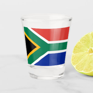 Patriotisches Schießglas mit der Flagge Südafrikas Schnapsglas