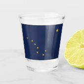 Patriotisches Schießglas mit der Flagge von Alaska Schnapsglas (Vorderseite)