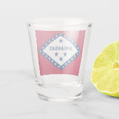 Patriotisches Schießglas mit der Flagge von Arkans Schnapsglas (Rückseite)