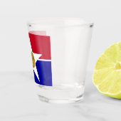 Patriotisches Schießglas mit der Flagge von Dallas Schnapsglas (Rechts)