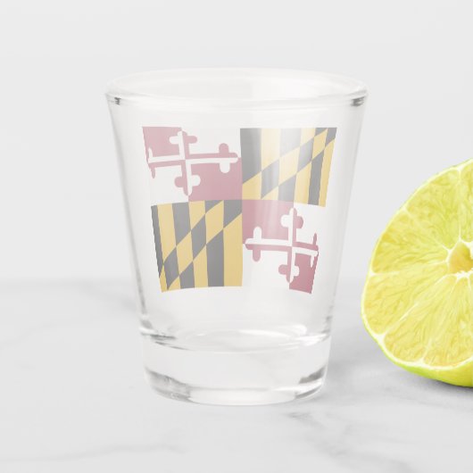 Patriotisches Schießglas mit der Flagge von Maryla Schnapsglas (Rückseite)