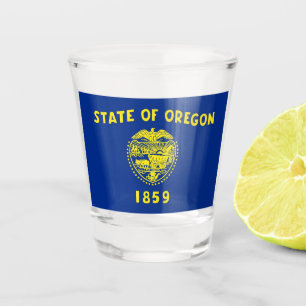 Patriotisches Schießglas mit der Flagge von Oregon Schnapsglas