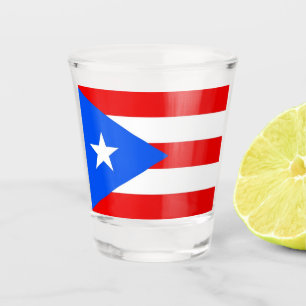 Patriotisches Schießglas mit der Flagge von Puerto Schnapsglas