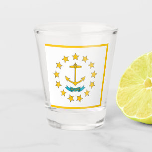 Patriotisches Schießglas mit der Flagge von Rhode  Schnapsglas