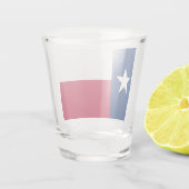 Patriotisches Schießglas mit der Flagge von Texas Schnapsglas (Rückseite)