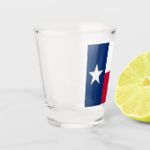 Patriotisches Schießglas mit der Flagge von Texas Schnapsglas (Links)
