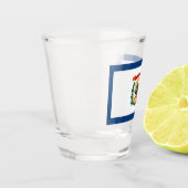 Patriotisches Schießglas mit der Flagge von West V Schnapsglas (Links)