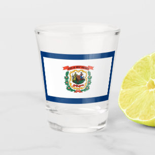 Patriotisches Schießglas mit der Flagge von West V Schnapsglas