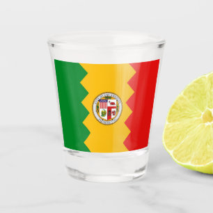 Patriotisches Schießglas mit Fahne von Los Angeles Schnapsglas