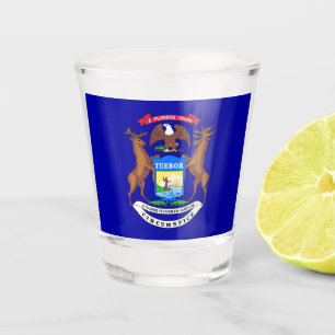 Patriotisches Schießglas mit Fahne von Michigan Schnapsglas