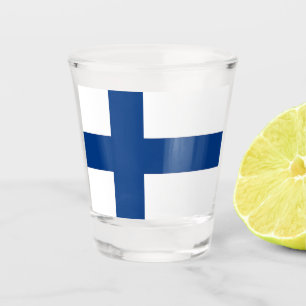 Patriotisches Schießglas mit finnischer Flagge Schnapsglas