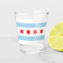 Patriotisches Schießglas mit Flagge Chicagos Schnapsglas