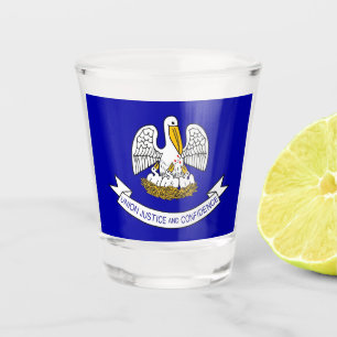 Patriotisches Schießglas mit Flagge von Louisiana Schnapsglas