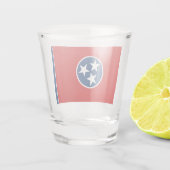 Patriotisches Schießglas mit Flagge von Tennessee Schnapsglas (Rückseite)