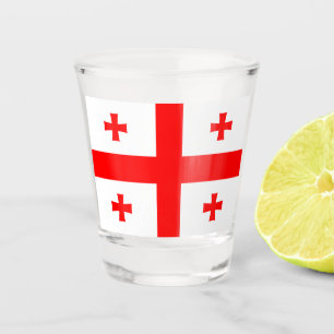 Patriotisches Schießglas mit georgischer Flagge Schnapsglas