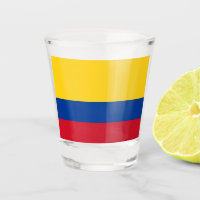 Patriotisches Schießglas mit kolumbianischer Flagg